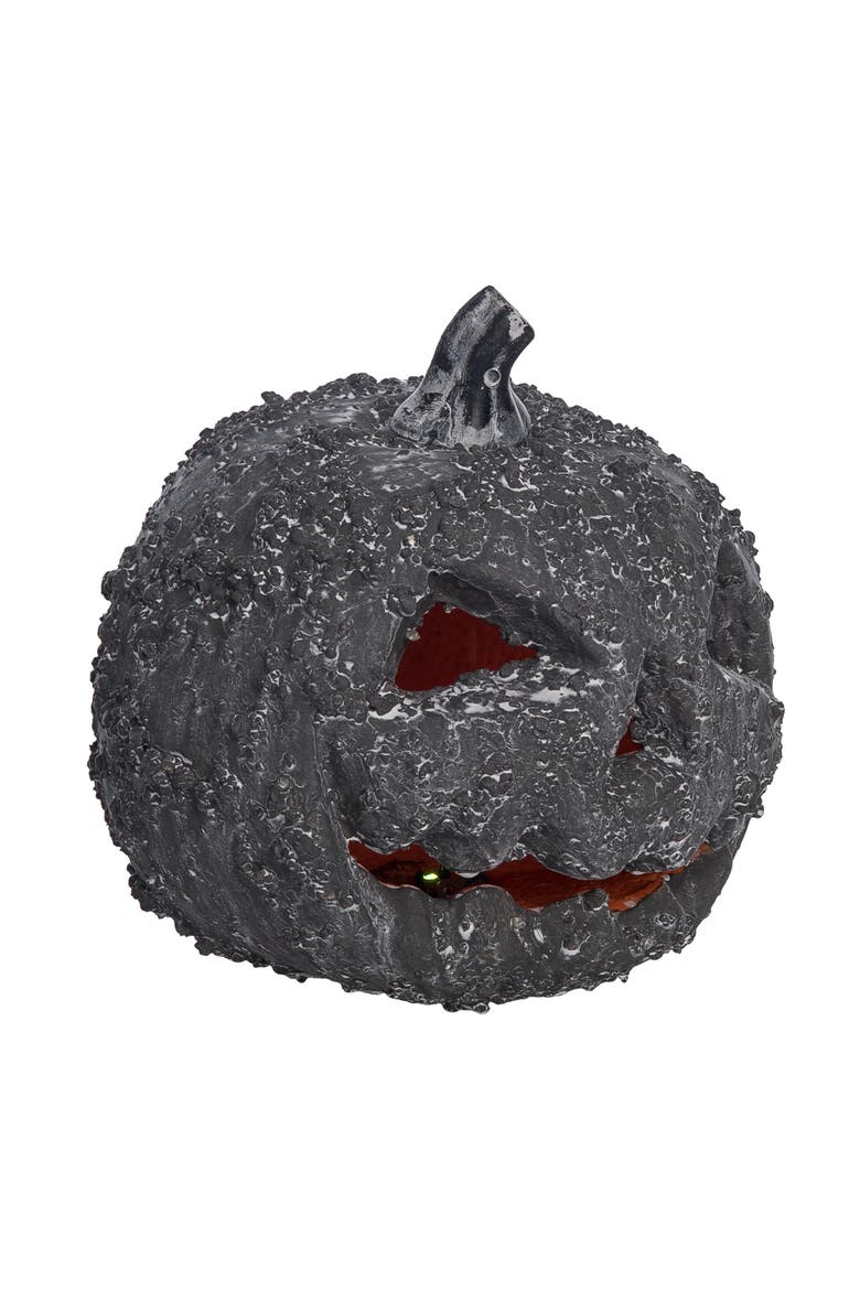 LED Jack-O-Lantern Figurine, Alternate, color, Gray