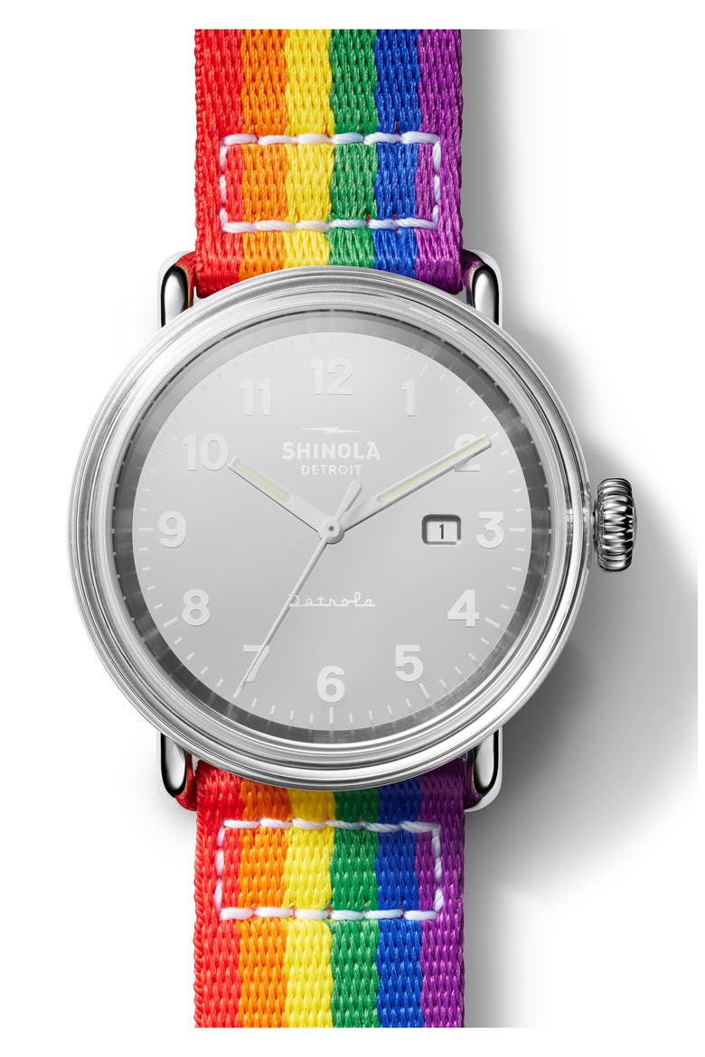 Detrola Pride Watch Gift Set, 43mm, Main, color, SILVER