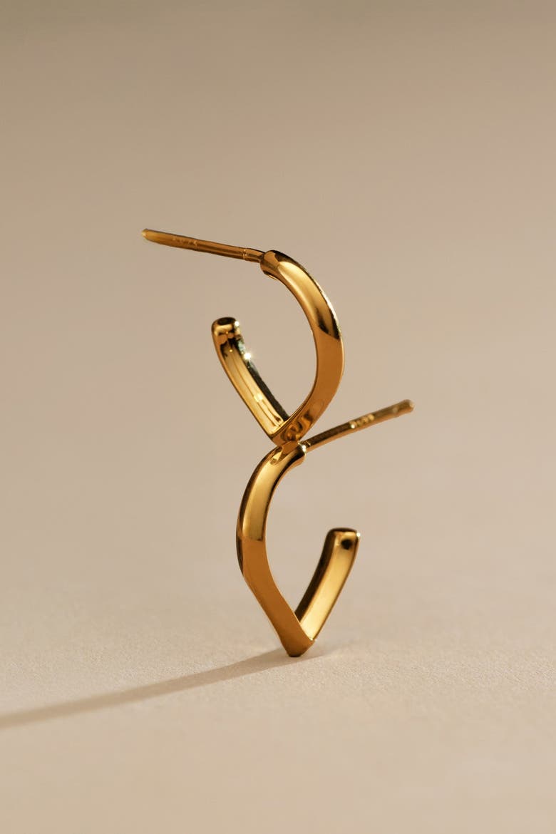 Elsi Waterproof Gold Huggie Hoop Earrings, Alternate, color, Gold