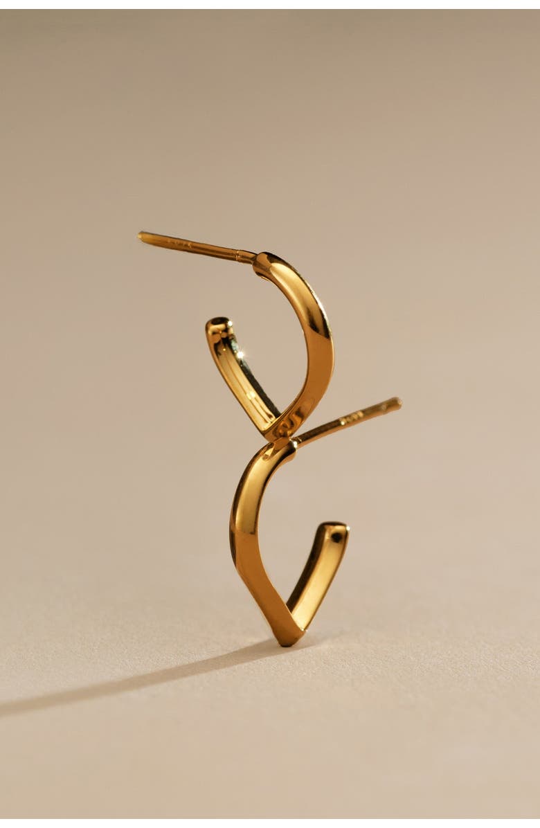 Katie Loxton Elsi Waterproof Gold Huggie Hoop Earrings, Alternate, color, Gold