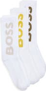 BOSS 3-Pack Logo Ribbed Crew Socks