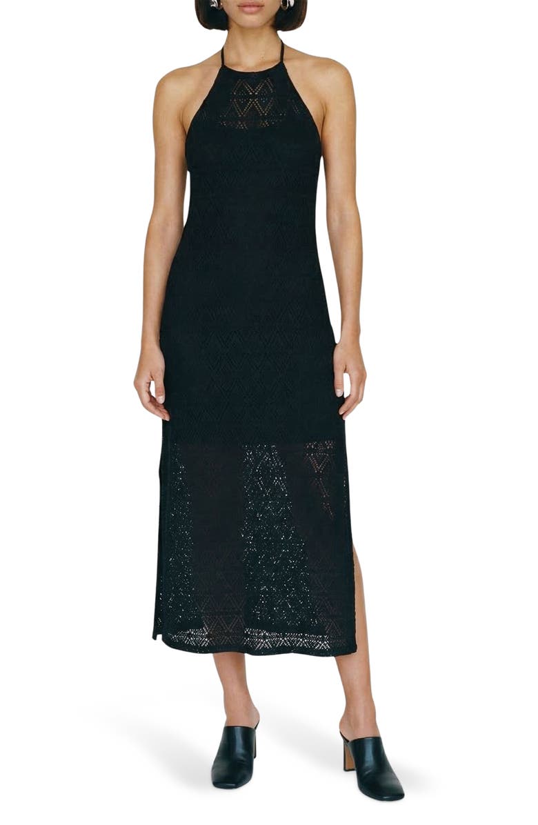VERO MODA Maya Maxi Halter Dress, Main, color, Black