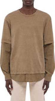 Helmut Lang Layered Long Sleeve Cotton T-Shirt