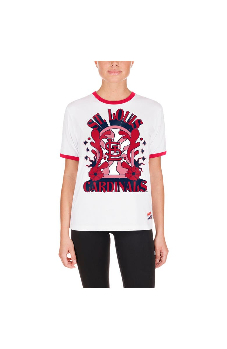 New Era Women's New Era White St. Louis Cardinals Oversized Ringer T-Shirt, Alternate, color, White