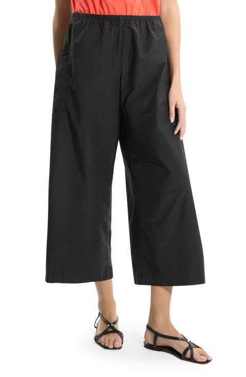 Wide Leg Cotton Blend Crop Paints