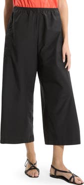 Theory Wide Leg Cotton Blend Crop Pants