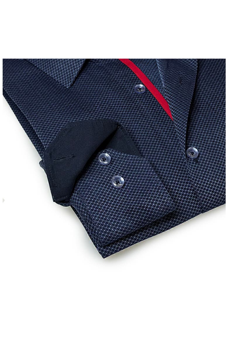 Long Sleeve Cotton Button Up Shirt, Alternate, color, BLUE/ NAVY PATTERN