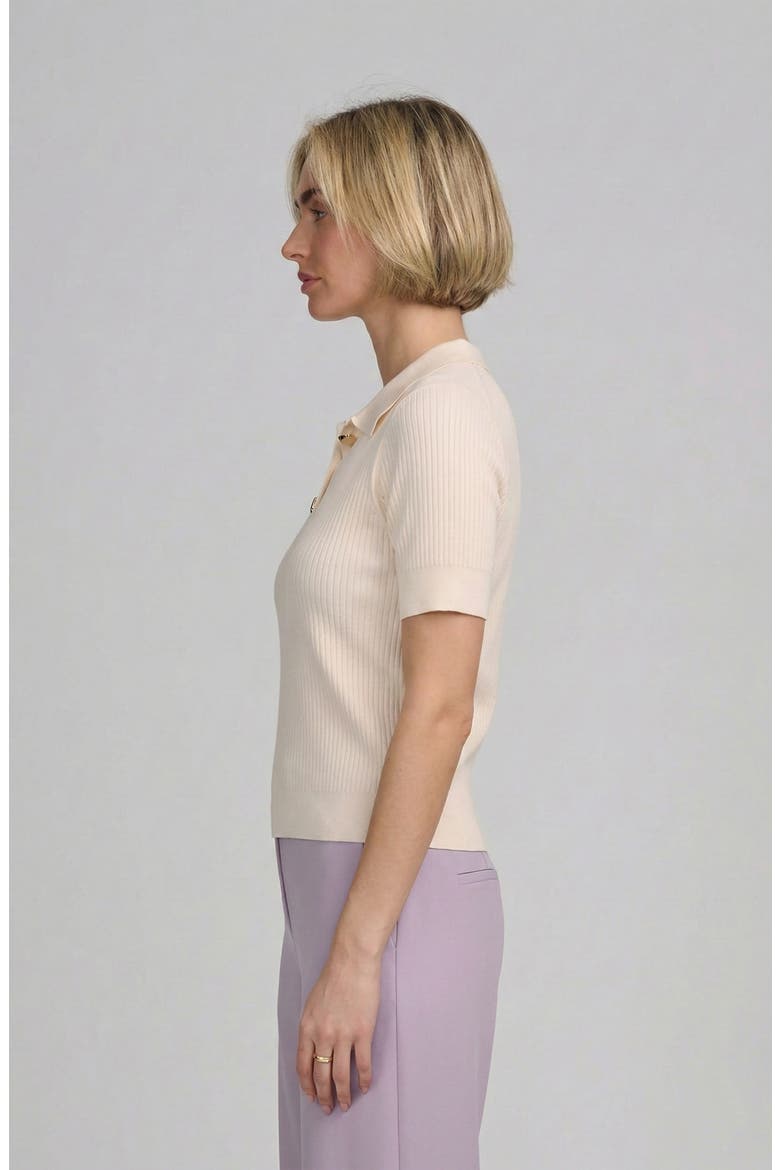 Fine Gauge Ribbed Short Sleeve Henley, Alternate, color, IVORY