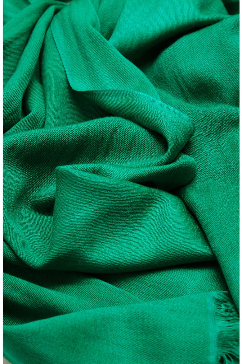 Cashmere & Wool Blend Shimmering Scarf, Alternate, color, GREEN
