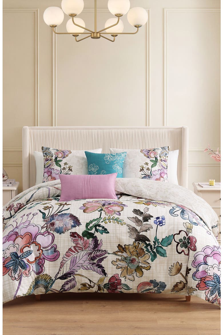 WATERCOLOR JACOBEAN K, Alternate, color, PURPLE FLORAL