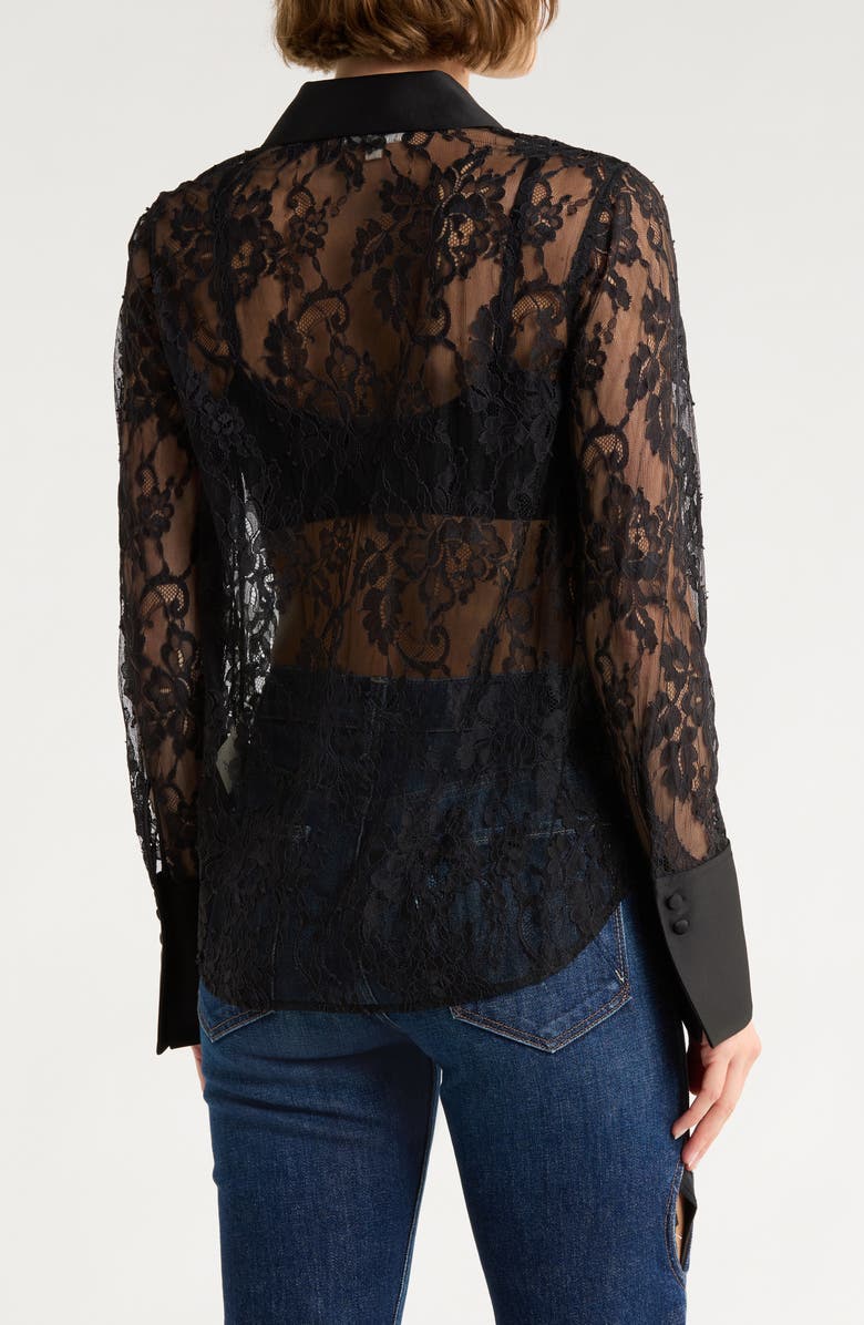 L'AGENCE Reims Lace Button-Up Shirt, Alternate, color,