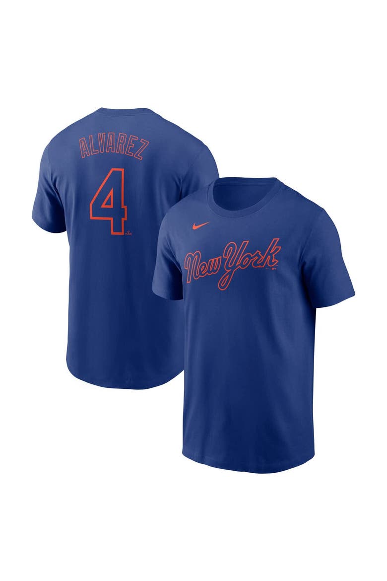 Men's Nike Francisco Alvarez Royal New York Mets Fuse Name & Number T-Shirt, Main, color, Royal