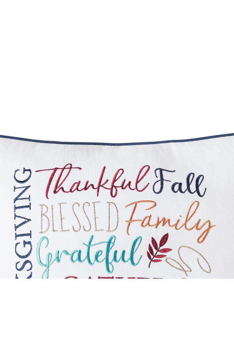 Fall Thankful Gather Blessed Font 100% Cotton Accent Throw Pillow 18" x 18", Alternate, color, Orange