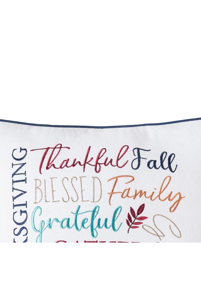 C&F Home Fall Thankful Gather Blessed Font 100% Cotton Accent Throw Pillow 18" x 18", Alternate, color, Orange