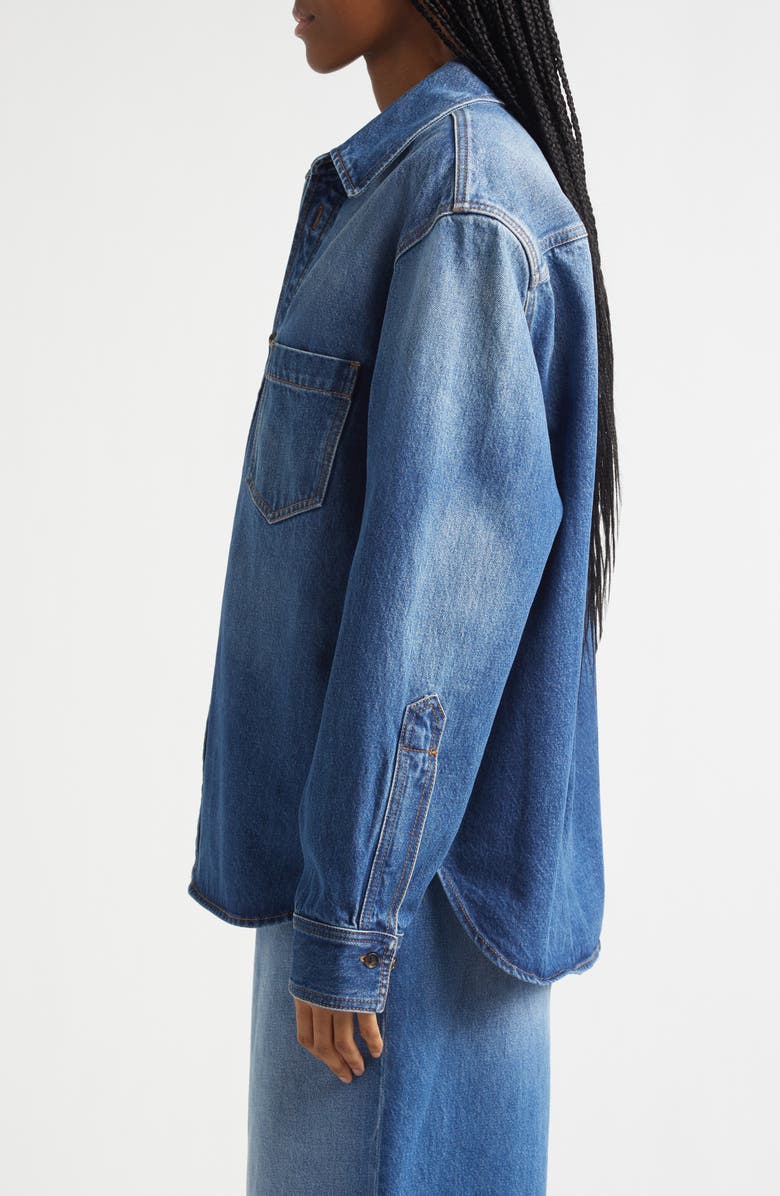 Haikure Debbie Real Blue Cotton Denim Shirt, Alternate, color, Real Blue