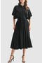 Short Sleeve Pleated Midi Shirtdress