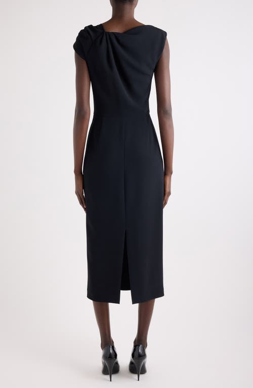 Givenchy Draped Crepe Cady Midi Pencil Dress In Black