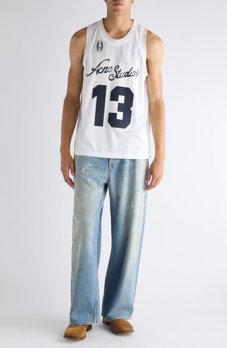 Acne Studios Eichael Sports Graphic Jersey, Alternate, color, White