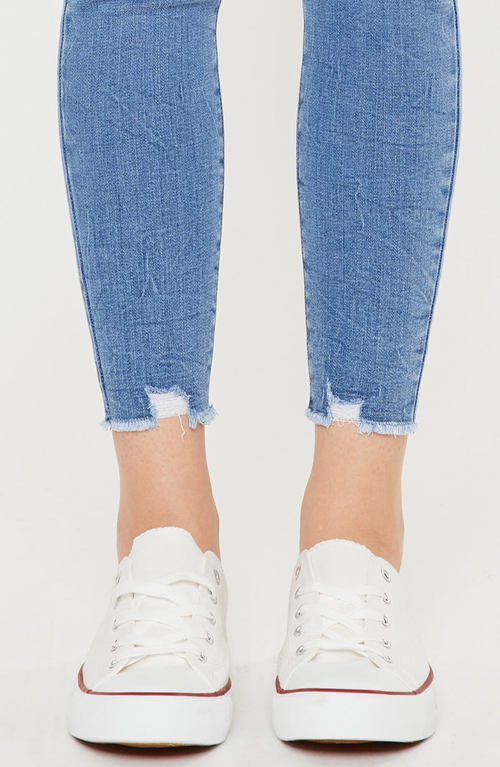 Kancan Cecilia High Rise Ankle Skinny Jeans In Blue