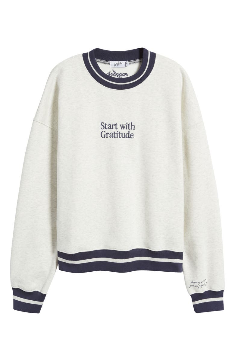 THE MAYFAIR GROUP Start With Gratitude Crewneck Sweatshirt, Alternate, color,