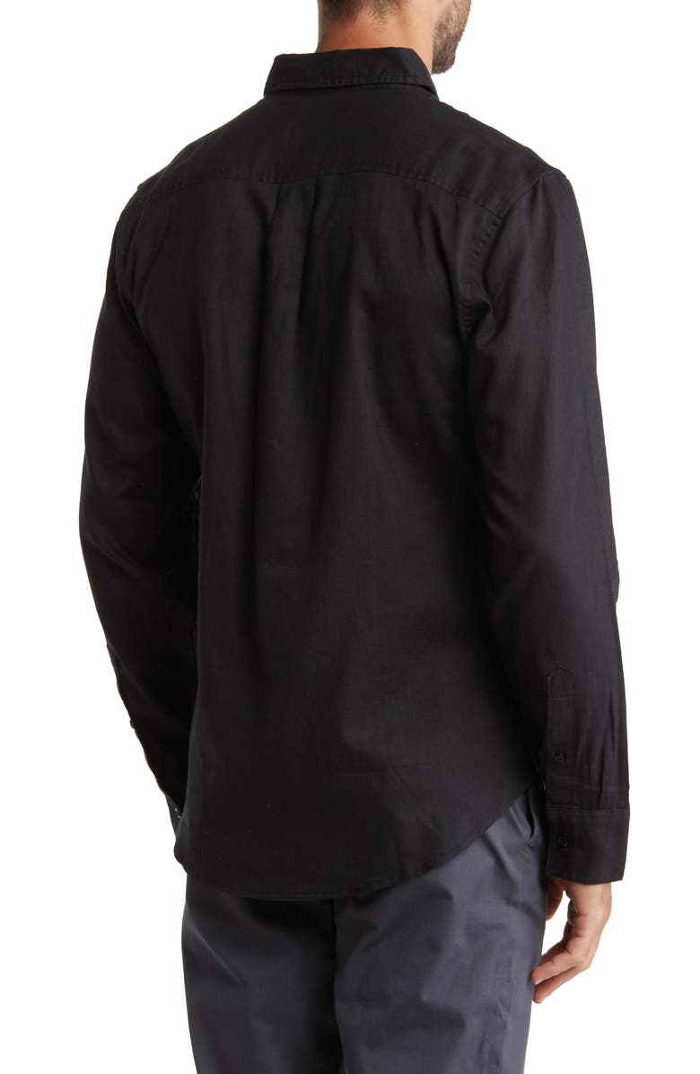 14th & Union Long Sleeve Slim Fit Linen Cotton Shirt, Alternate, color, 