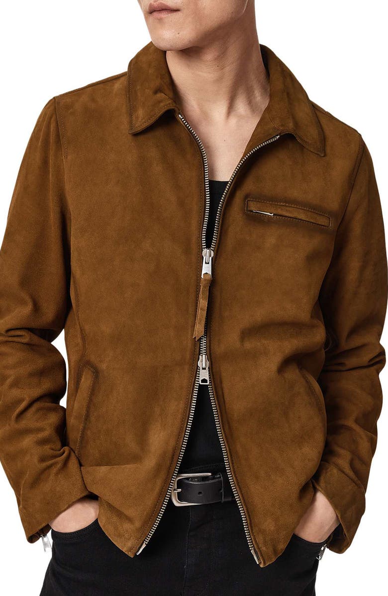 AllSaints Ashwood Suede Jacket, Alternate, color, Tan Brown