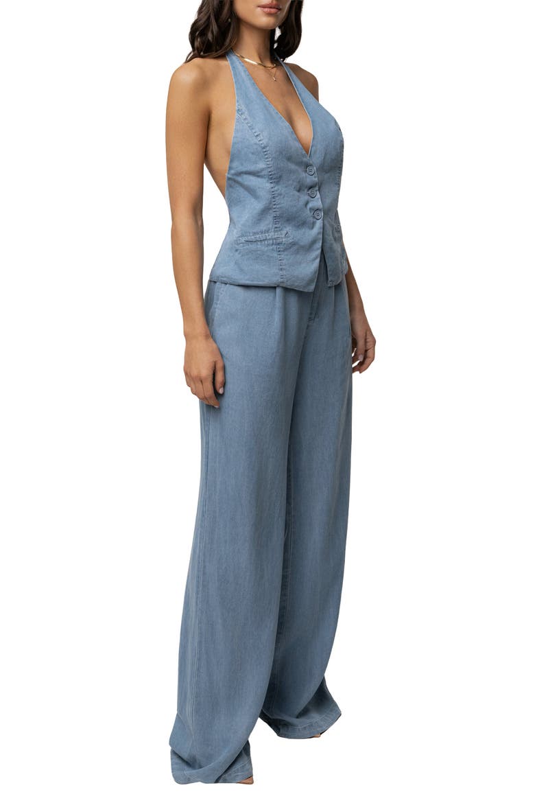 Downtown Vest Top, Alternate, color, Chambray