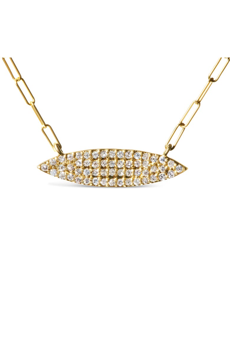 14K Yellow Gold 3/8 Cttw Two-Strand Marquise and Bar Charm Paper Clip Necklace, Alternate, color, Yellow