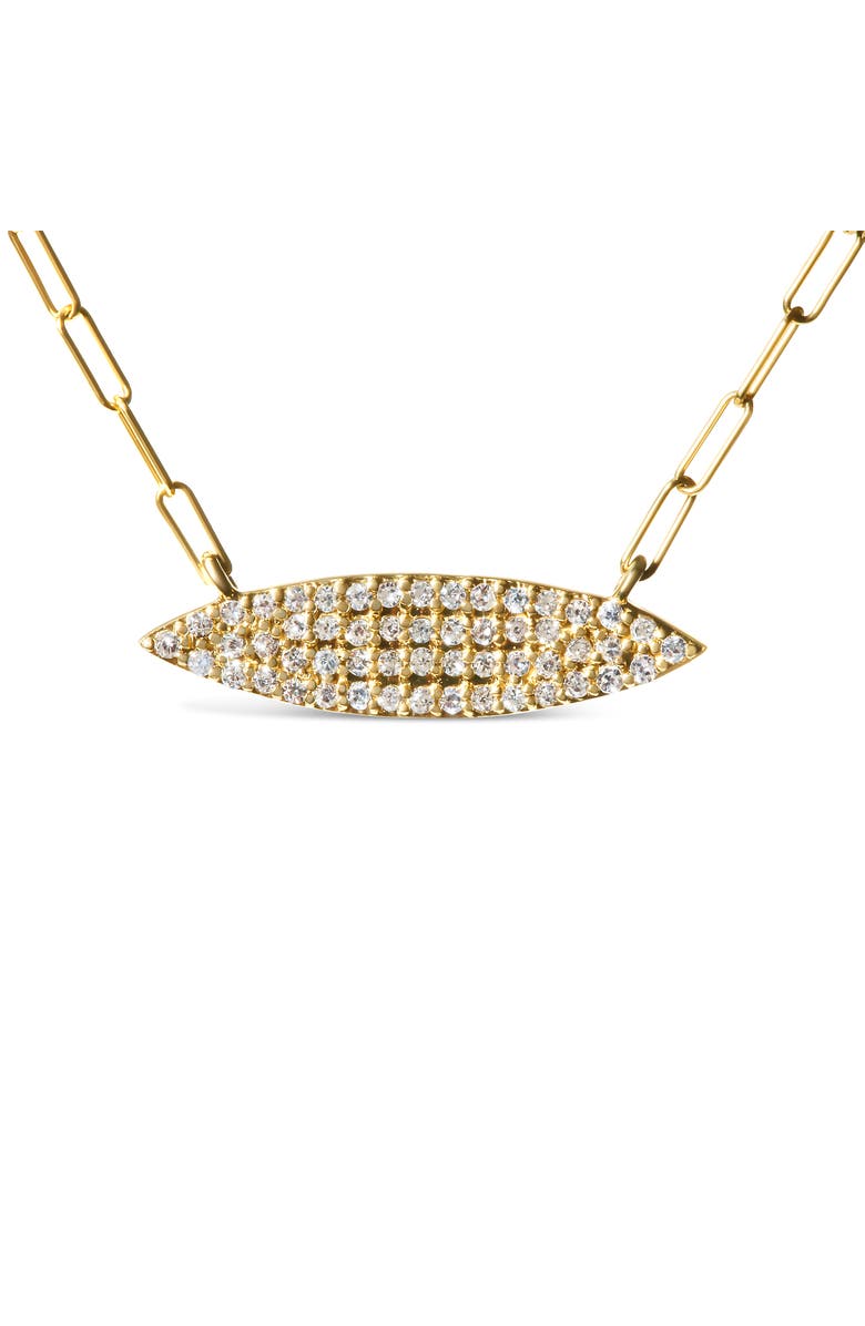 Haus of Brilliance 14K Yellow Gold 3/8 Cttw Two-Strand Marquise and Bar Charm Paper Clip Necklace, Alternate, color, Yellow