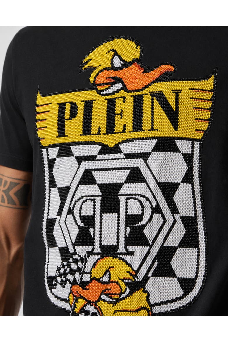 T-Shirt Round Neck Short Sleeve Duck Men, Alternate, color, black