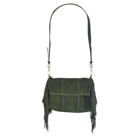 Medium Fringe Suede Crossbody Messenger
