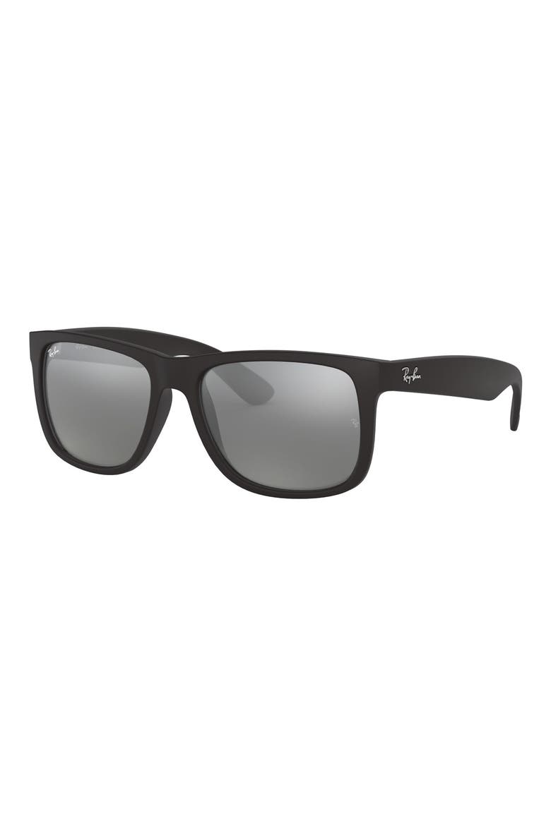 Justin 54mm Rectangular Sunglasses, Alternate, color, GREY MIRROR