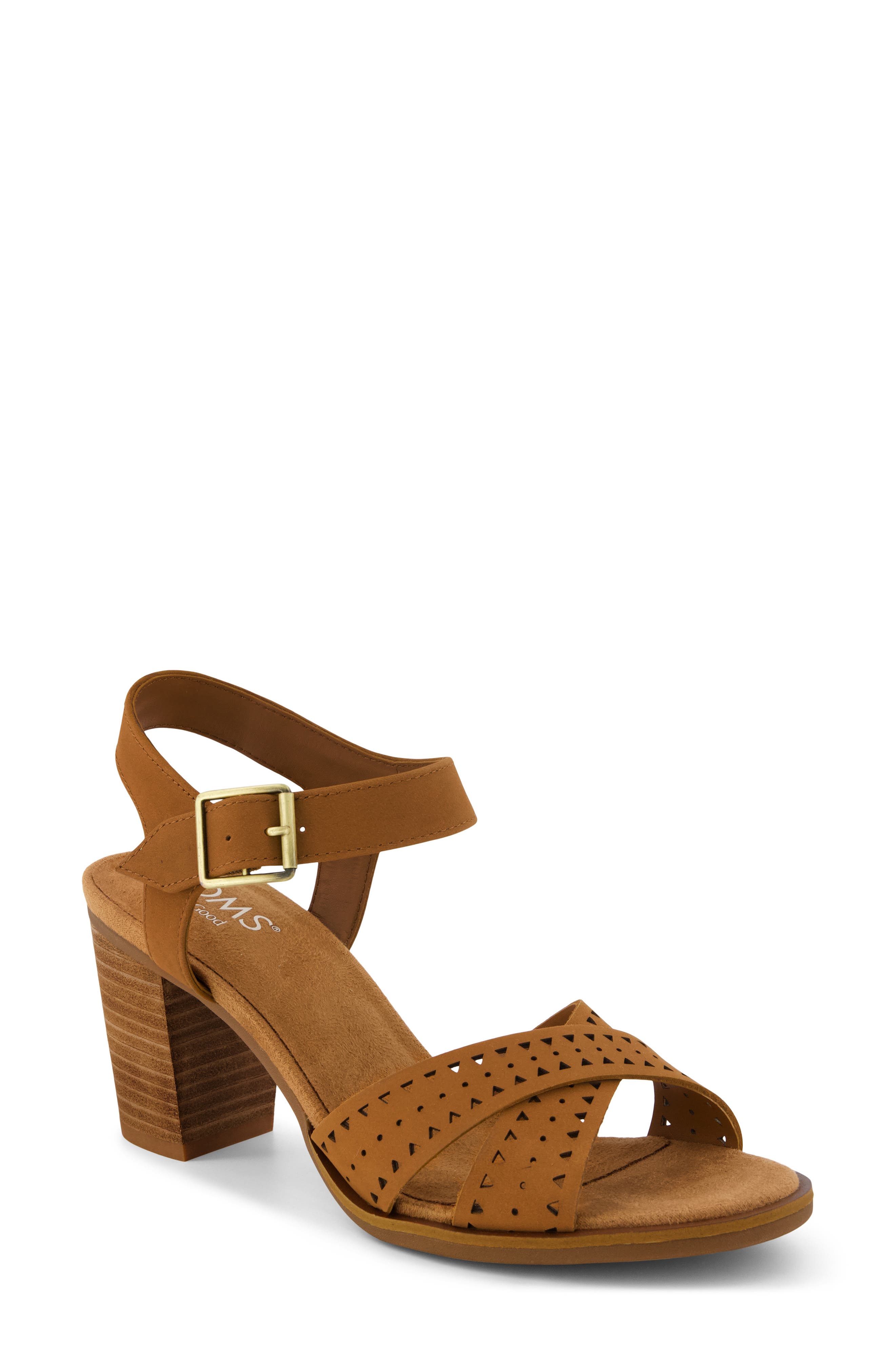 TOMS Majorca Ankle Strap Sandal, Main, color, Medium Brown Cut Out