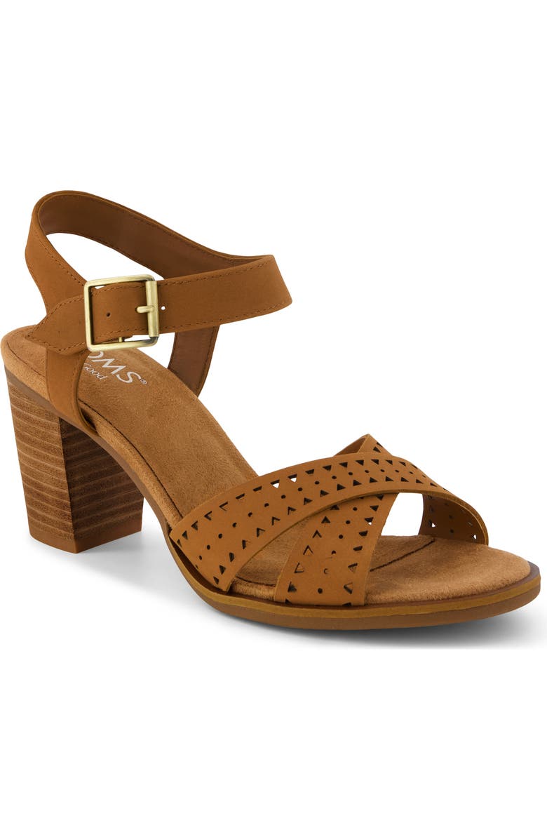 TOMS Majorca Ankle Strap Sandal, Main, color, Medium Brown Cut Out