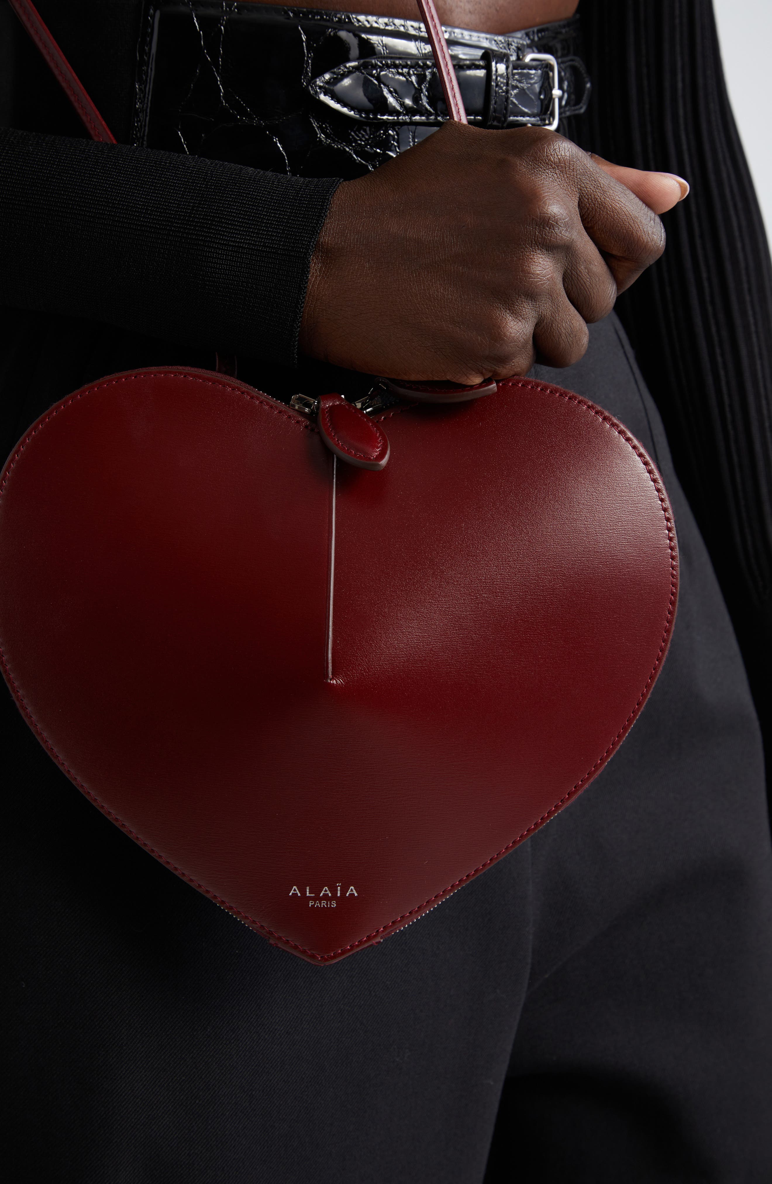 Le Coeur Leather Crossbody Bag, Alternate, color, 325 - ROUGE GRENAT