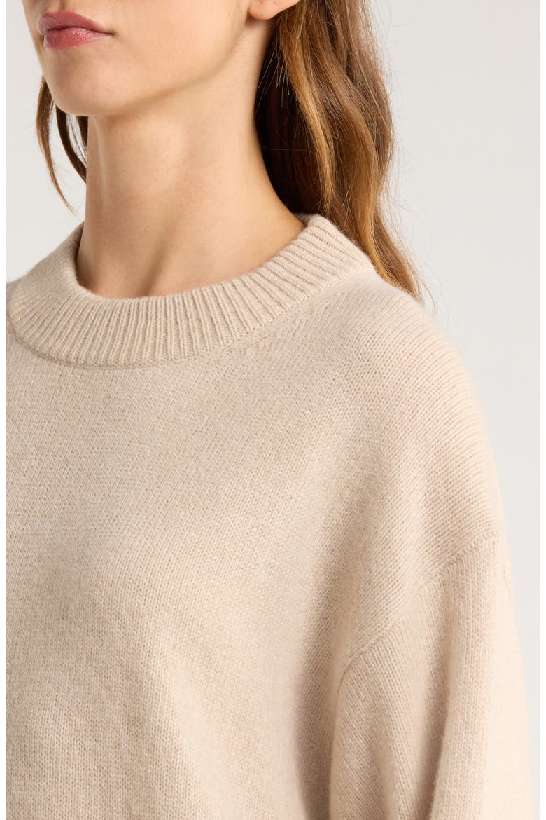 Cove Oversize Crewneck Cashmere Blend Sweater, Alternate, color, WHEAT