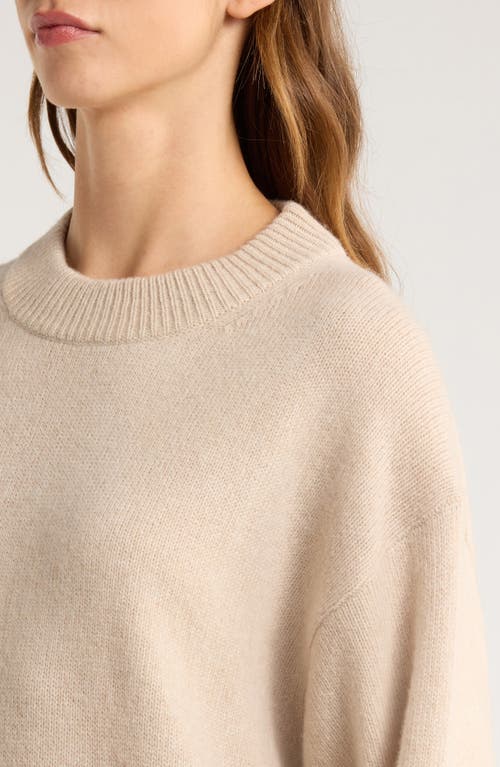 Reformation Cove Oversize Crewneck Cashmere Blend Sweater In Neutral
