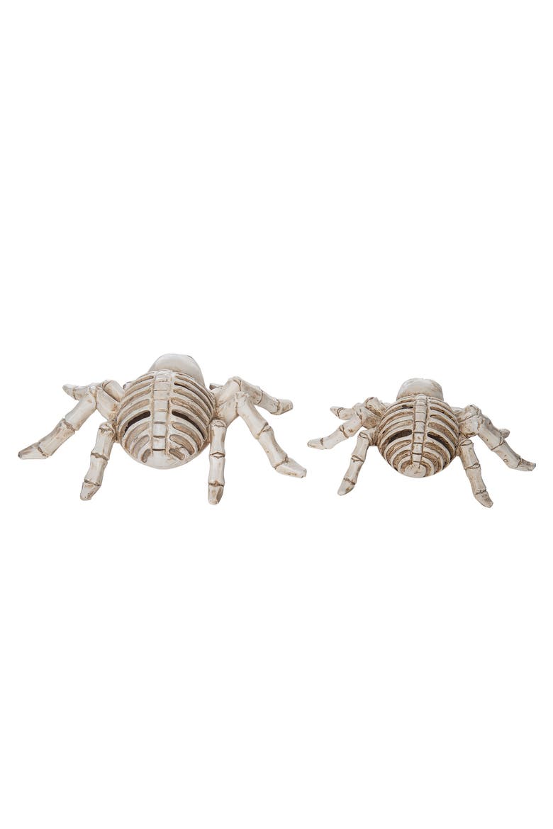 Light Up Skeleton Spiders Set of 2 Halloween Decor, Alternate, color, White