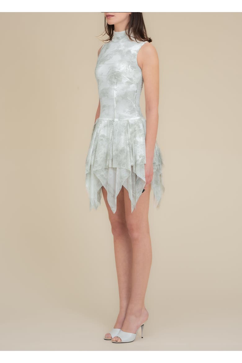 Bella Printed Piquet Tulle Dress, Alternate, color, Sage