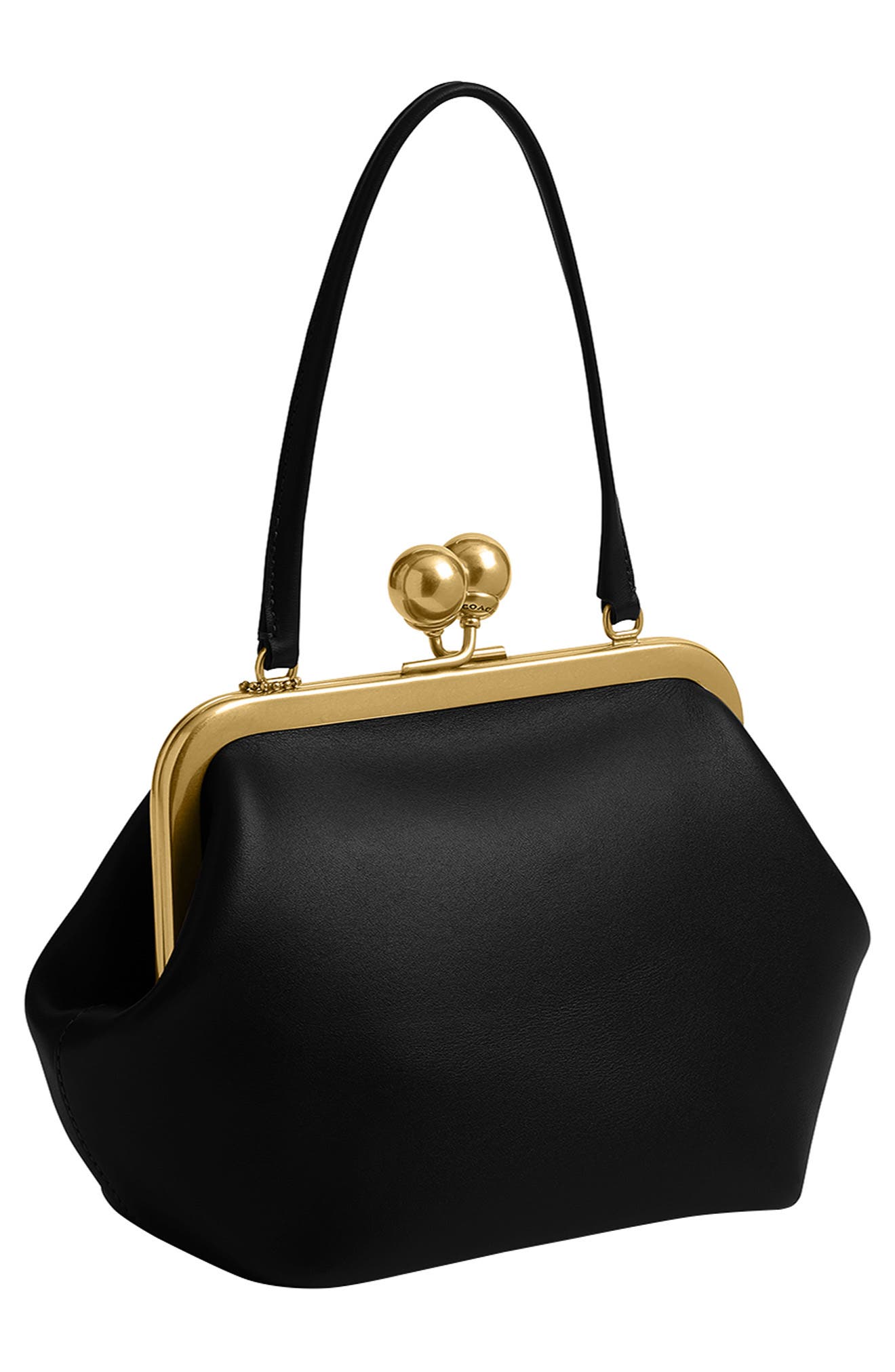 COACH Kisslock Frame Leather Bag, Alternate, color, 