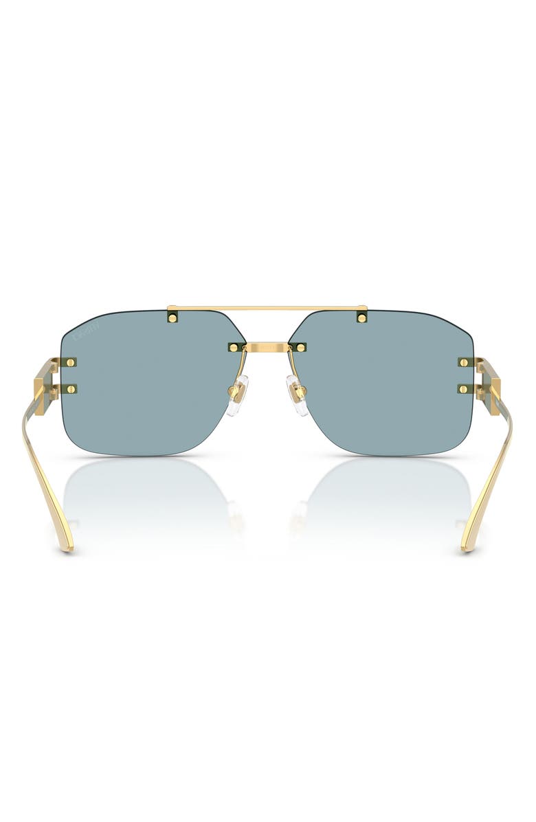 Versace 60mm Rectangular Sunglasses, Alternate, color, Gold