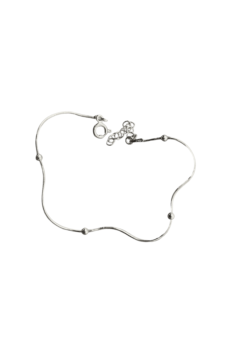 Spero London Italian Bead Chain Sterling Silver Satellite Bracelet, Main, color, Silver