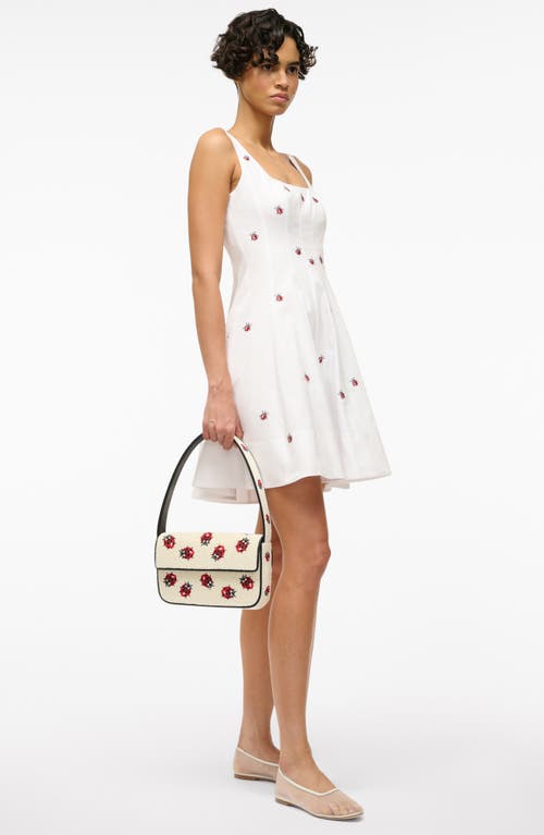 Staud Wells Ladybug Print Stretch Cotton Minidress In Ladybugs
