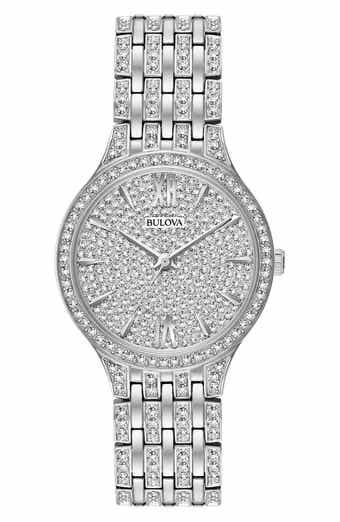 BULOVA Crystal Quartz Bracelet Watch, 32mm x 8mm