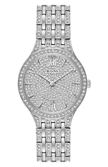 Bulova Phantom Womens Silver Tone Stainless Steel Bracelet Watch 96l243 In Silver