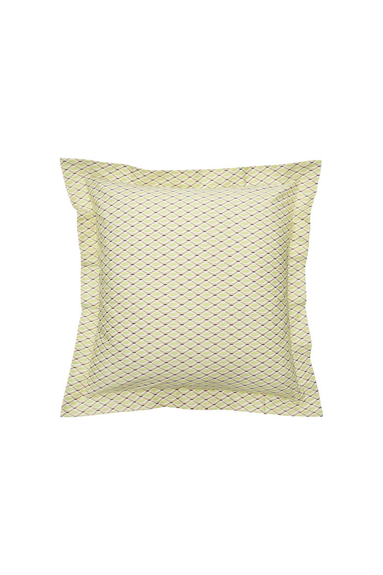 Calypso Shells Green Beach Coastal Cotton Euro Pillow Sham, Alternate, color, Green