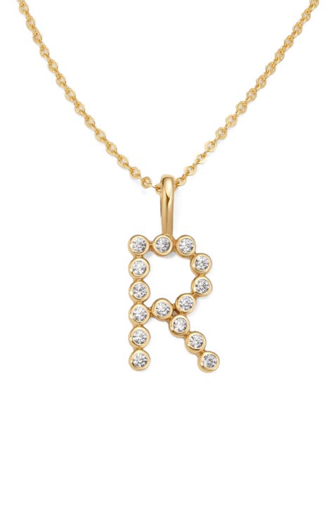CZ Poppy Initial Necklace