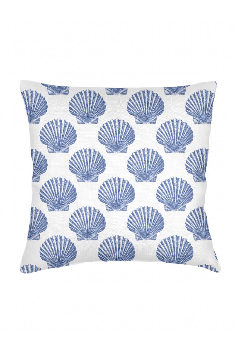 Vintage Shell Linen Euro Pillow Cover Only, Main, color, Navy Blue