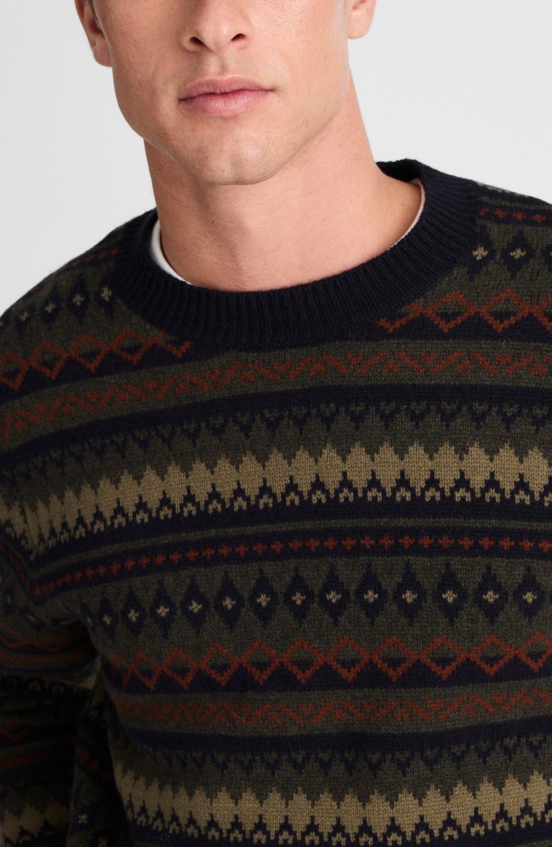 Madewell Fair Isle Merino Wool Crewneck Sweater, Alternate, color, Navy