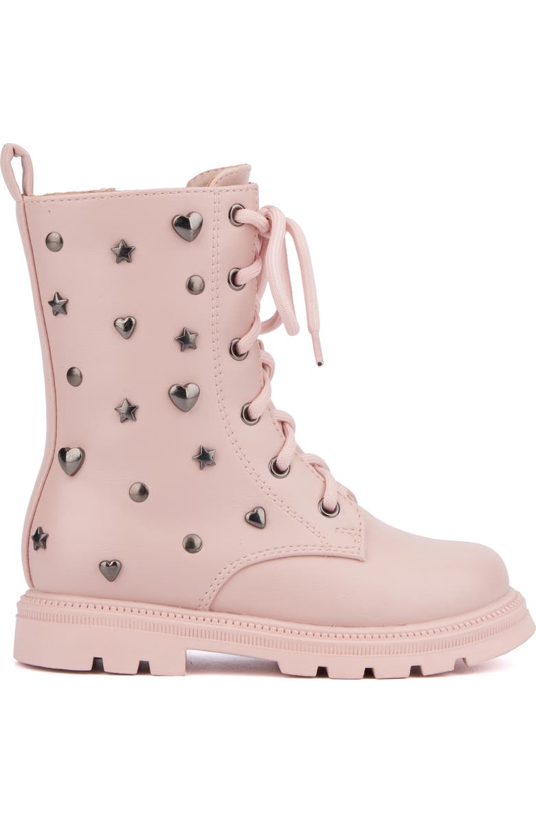 OLIVIA MILLER Kids' Astro Stud Combat Boot, Alternate, color, Blush